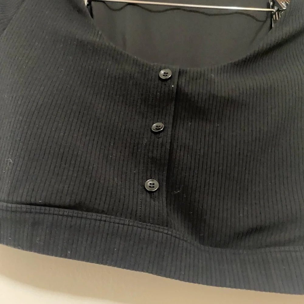 ALO Yoga Blissful Henley Bra Top in Black